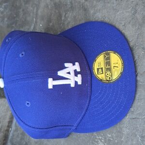 Los Angeles Dodgers LA New Era On Field Fitted Hat Size 7 3/8 Blue